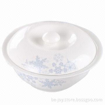 Ceramic soup bowl with lid, various designs are available, OEM orders are welcome